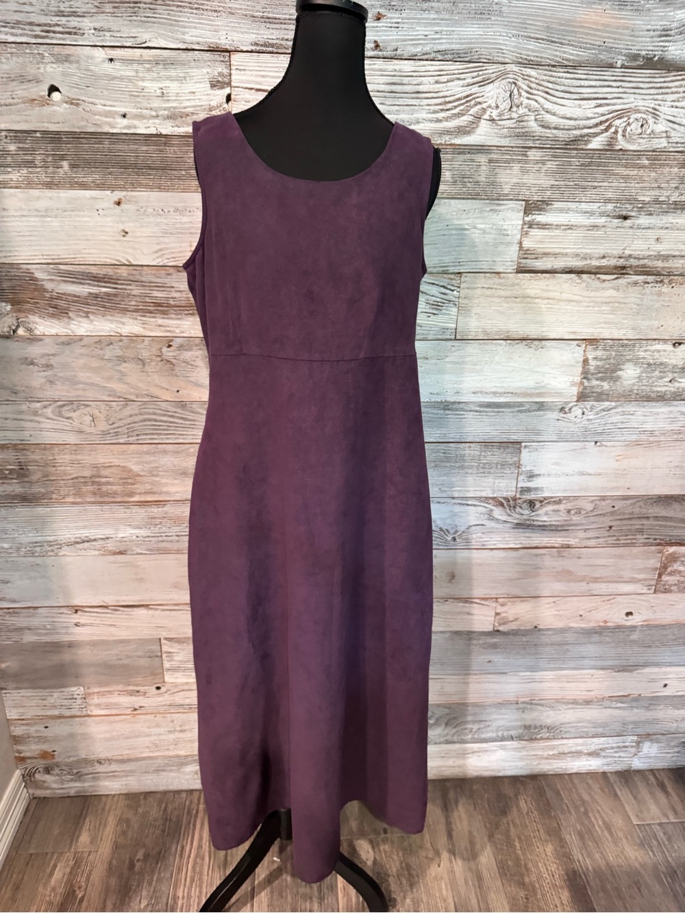 NWT Sleeveless Faux Suede Plum Maxi Dress